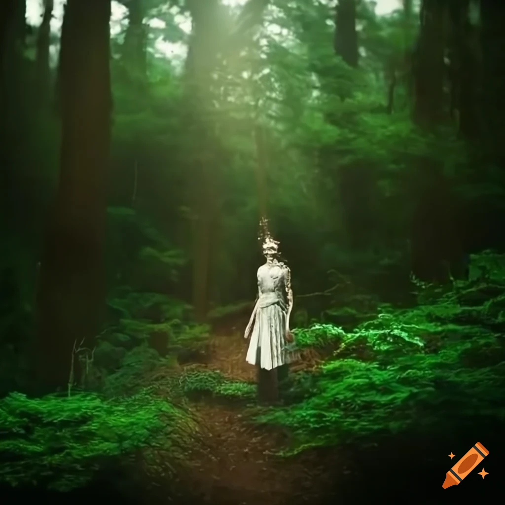 Ancient god in a forest setting