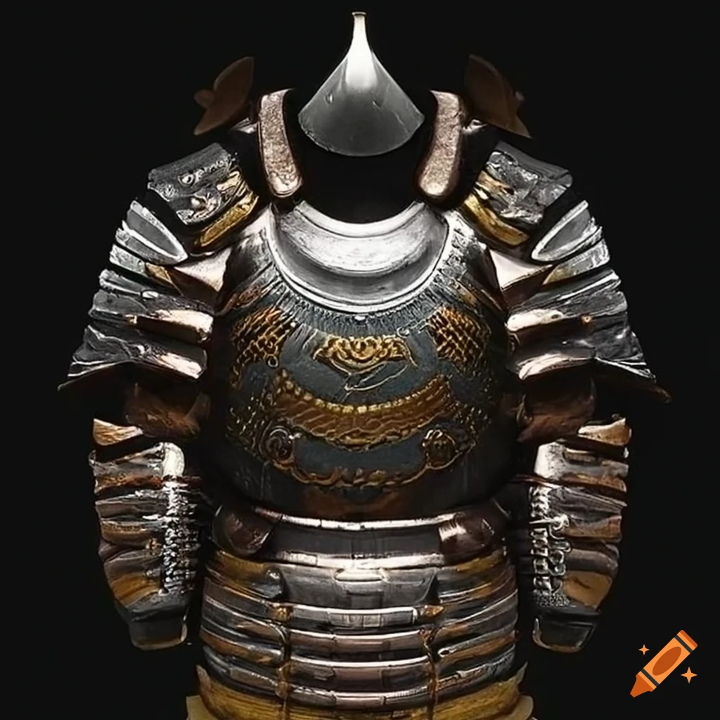 Magical Japan style cuirass with front view and vertical symmetry