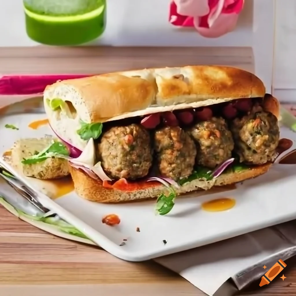 delicious-1-foot-long-meatball-sandwich-with-marinara-and-toppings-on