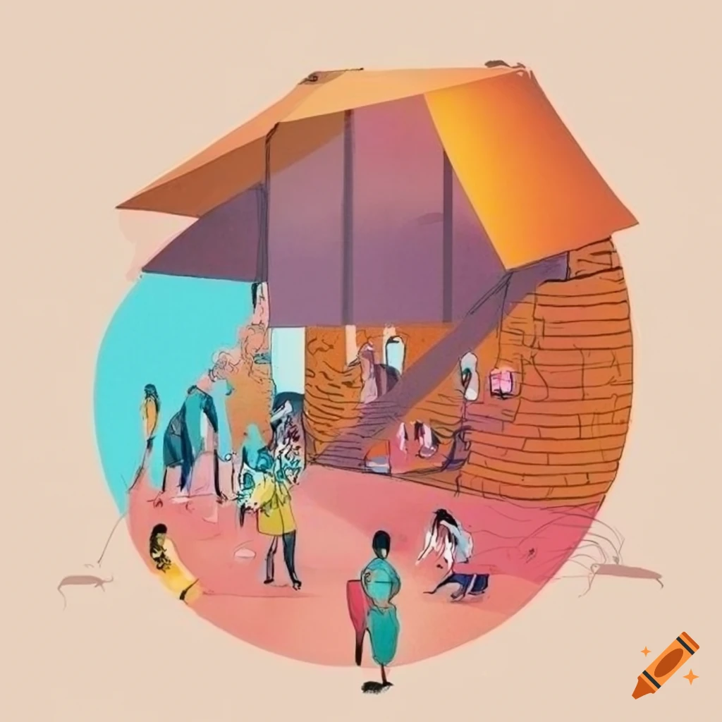 Illustration of sense of belonging, visual encounter, and social interaction in architecture