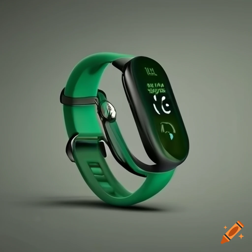Dark green health smartwatch for seniors