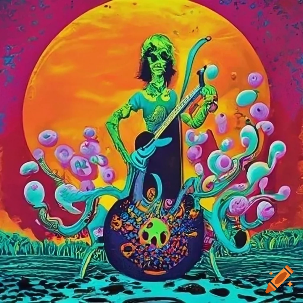 Vintage psychedelic album cover inspired by 1972 concert featuring ...