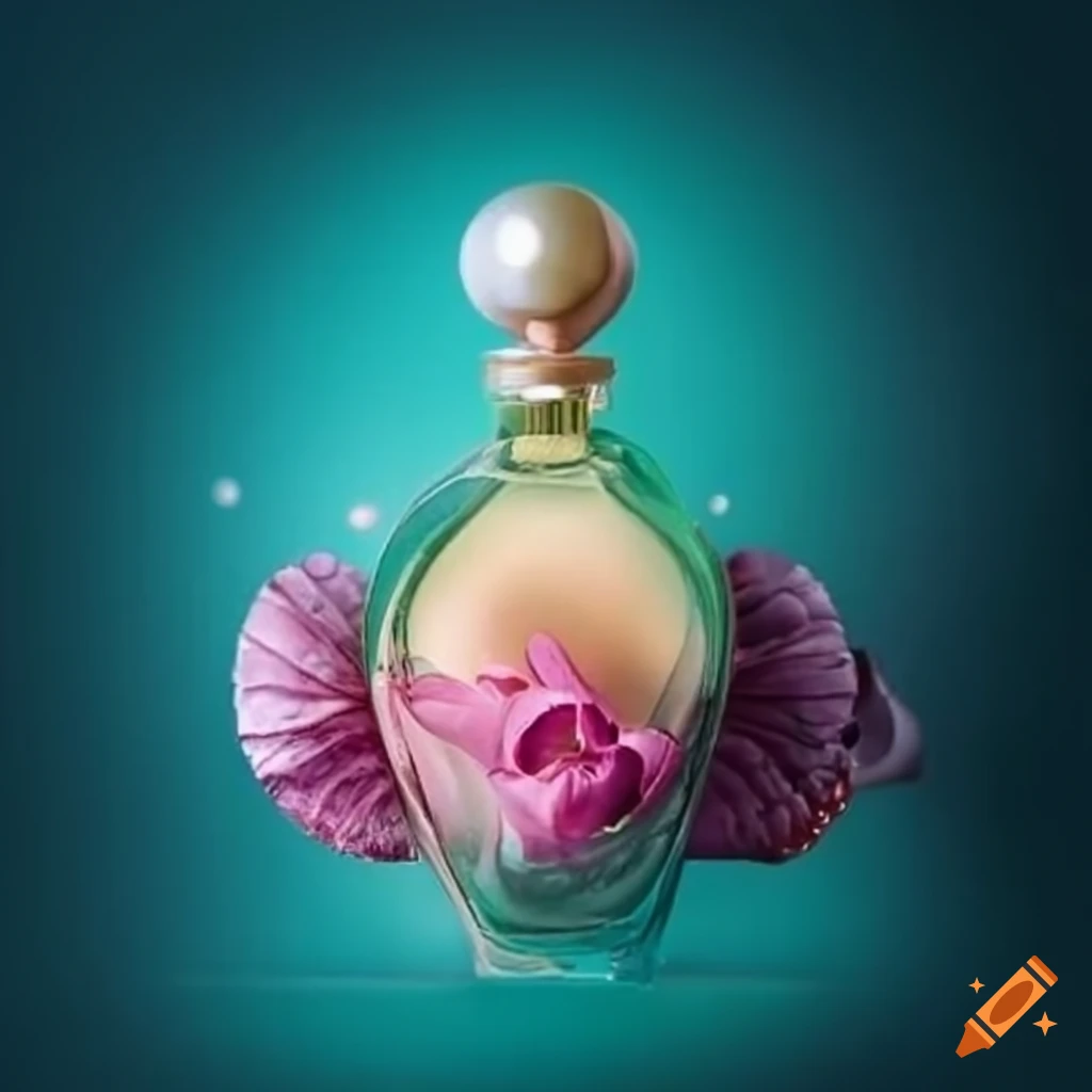 Perfume inspired by butterfly, shell, pearl in elegant bottle for passionate and sensitive girls who love floral and sweet scents