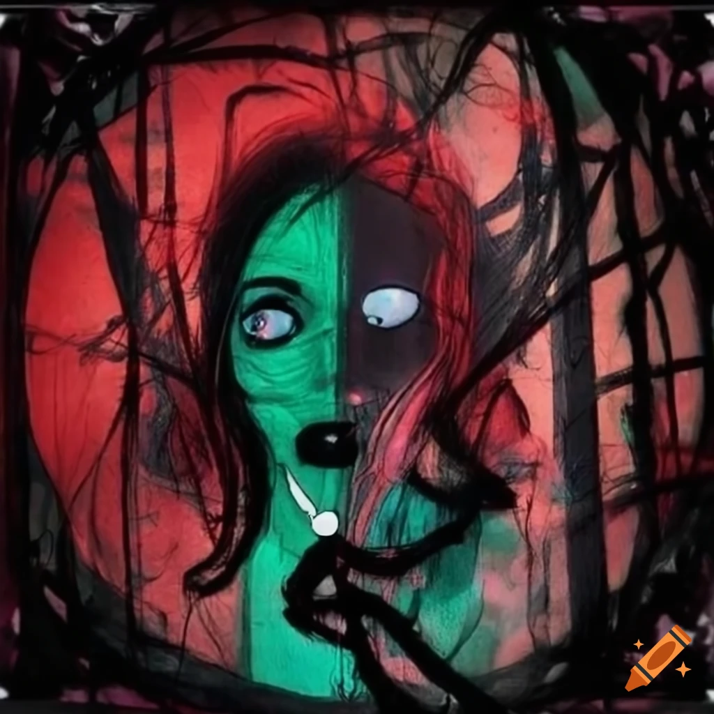 Romania, war, objects, Tim Burton-inspired dark and colorful abstract art