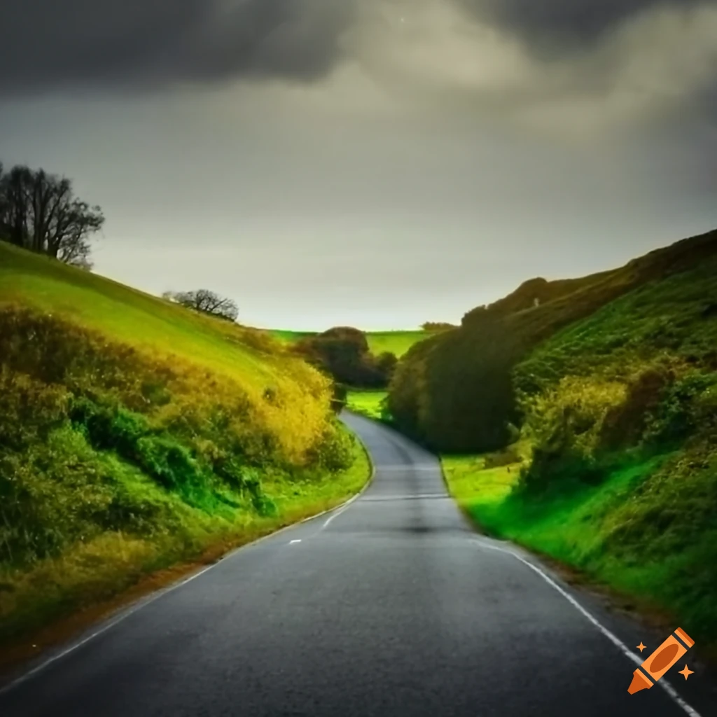 Irish country road reminiscent of R705 near St Mullins, Co Wexford