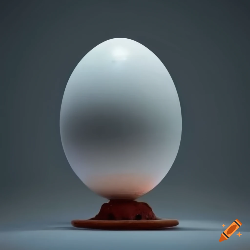 Huge ostrich egg on a platform