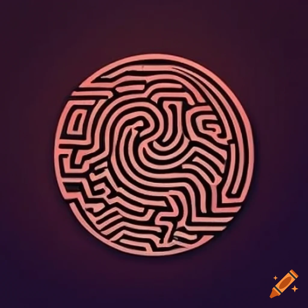 Labyrinth with a simple circular design and a central point