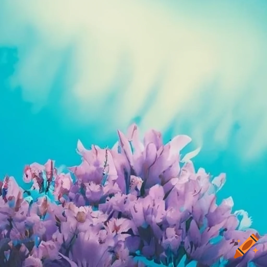 Pastel banner featuring trees and flowers