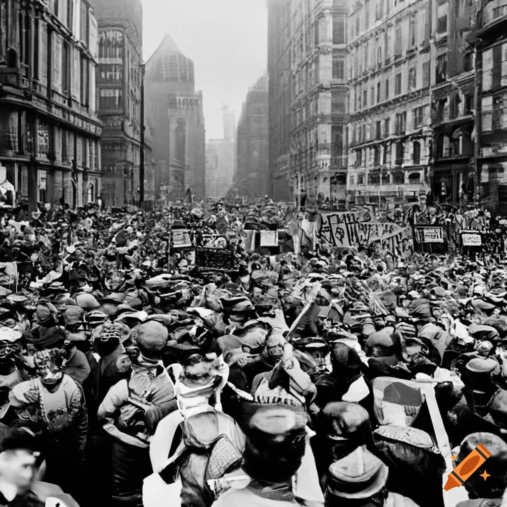 Protesters marching for employment and social equality in 1929