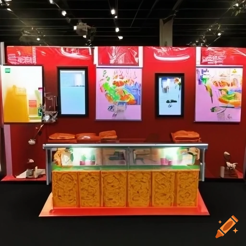 Solar company exhibition stand with a sign-in area and buffet afternoon tea