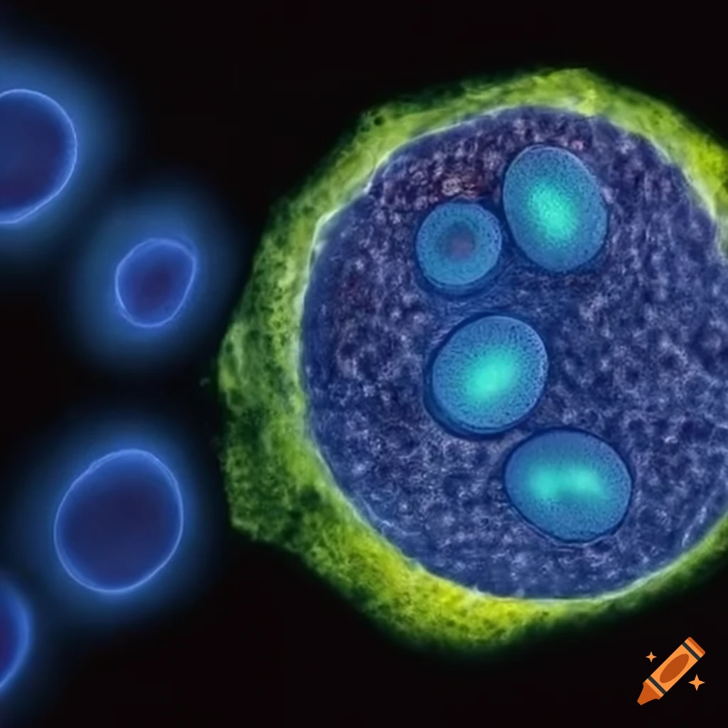 Healthy cell under magnification in scientific imagery