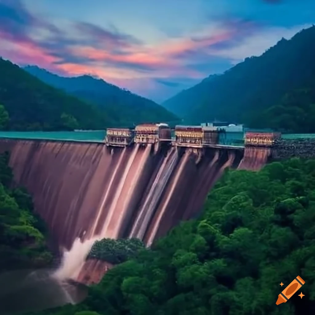 Grand opening ceremony of a huge dam in an Indian village