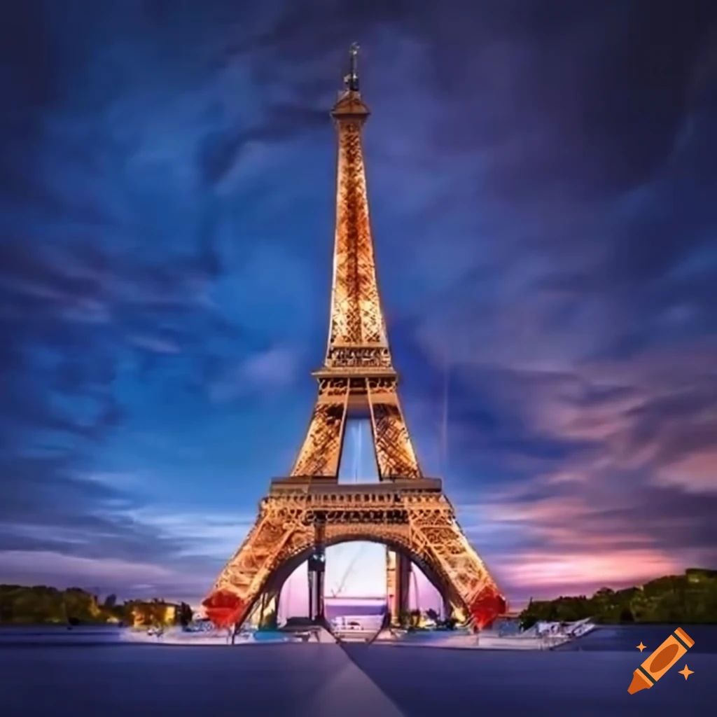 Paralympic Games 2024 in Paris with monument and athlete
