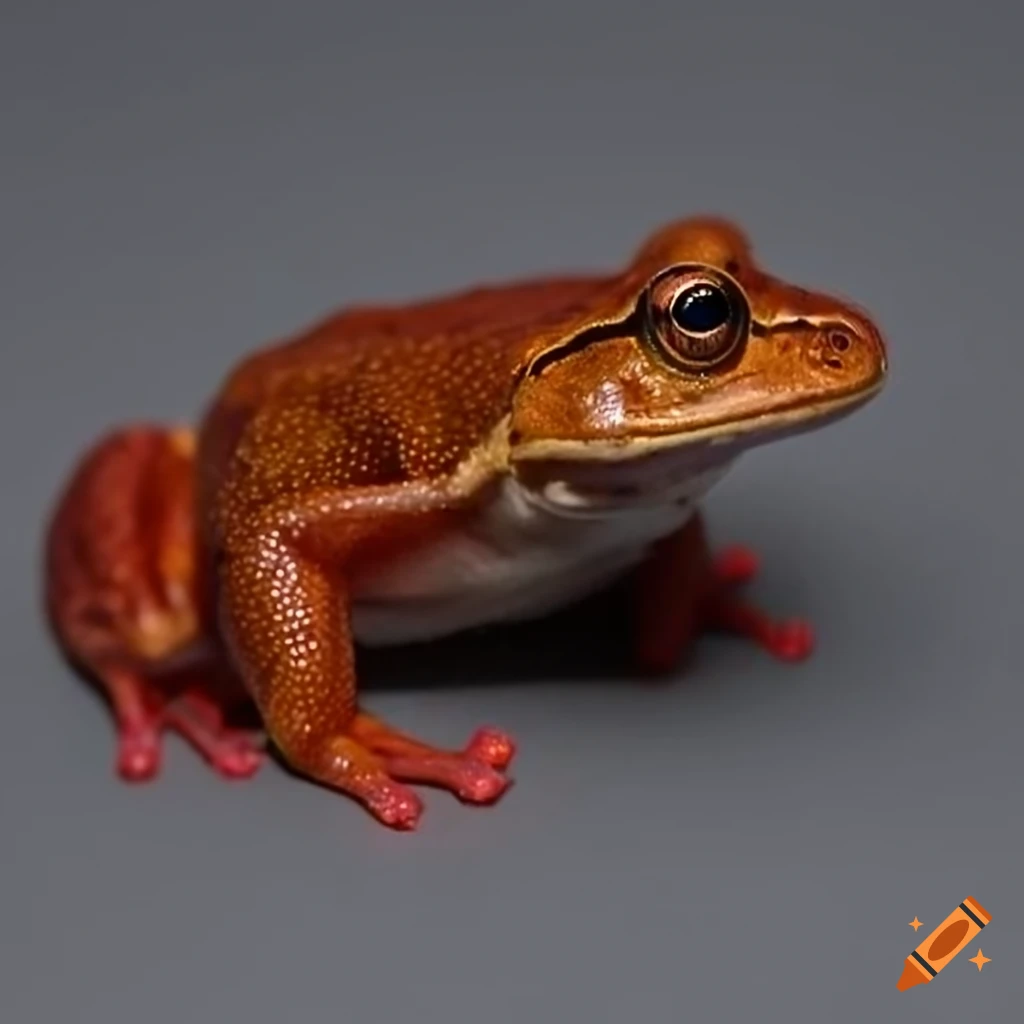 Red frog on white background