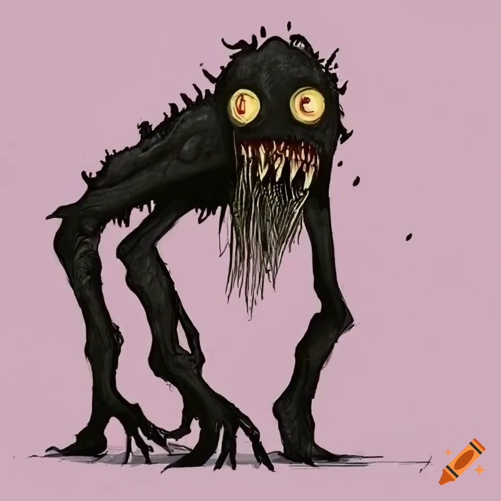 Terrifying monsters in the style of Trevor Henderson
