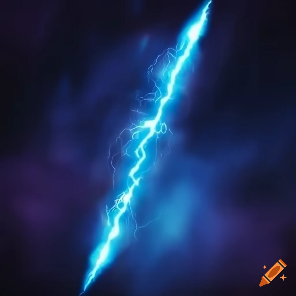 Zeus lightning bolt in blue high definition