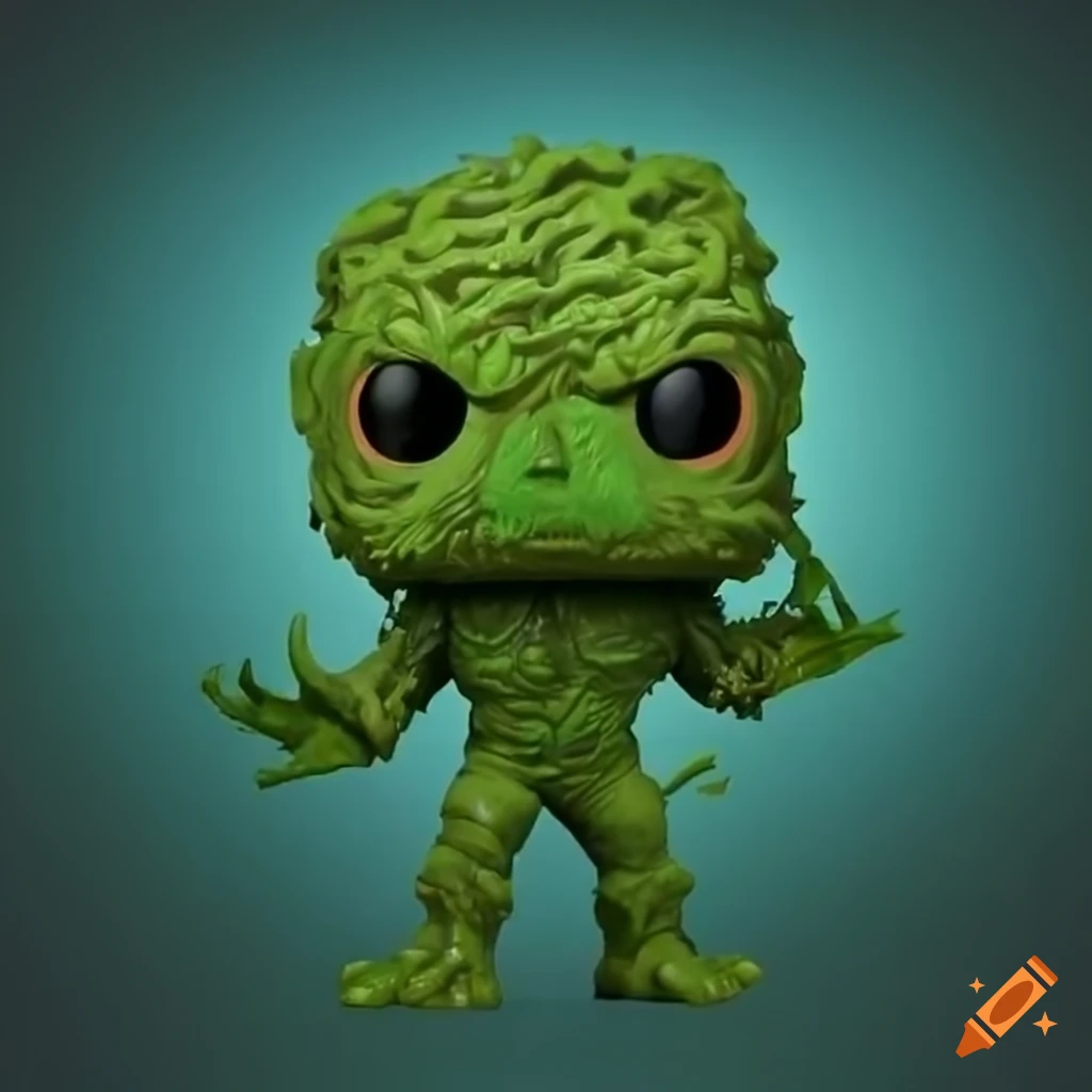 Funko pop DC's Swamp Thing on natural background with diffused lighting