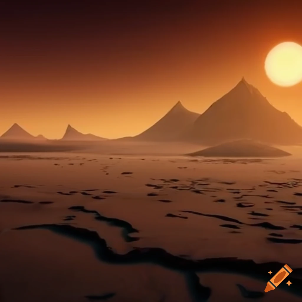 Deserted landscape on an alien planet on Craiyon