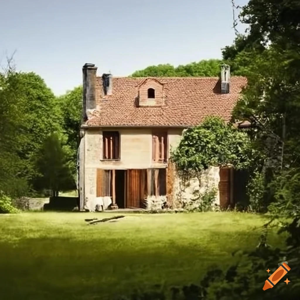 Maison de campagne en France dans un style réaliste