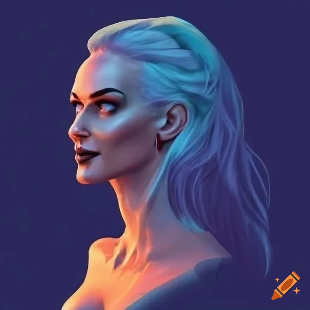 Smiling woman with pale skin and blue eyes with fiery hair on Craiyon