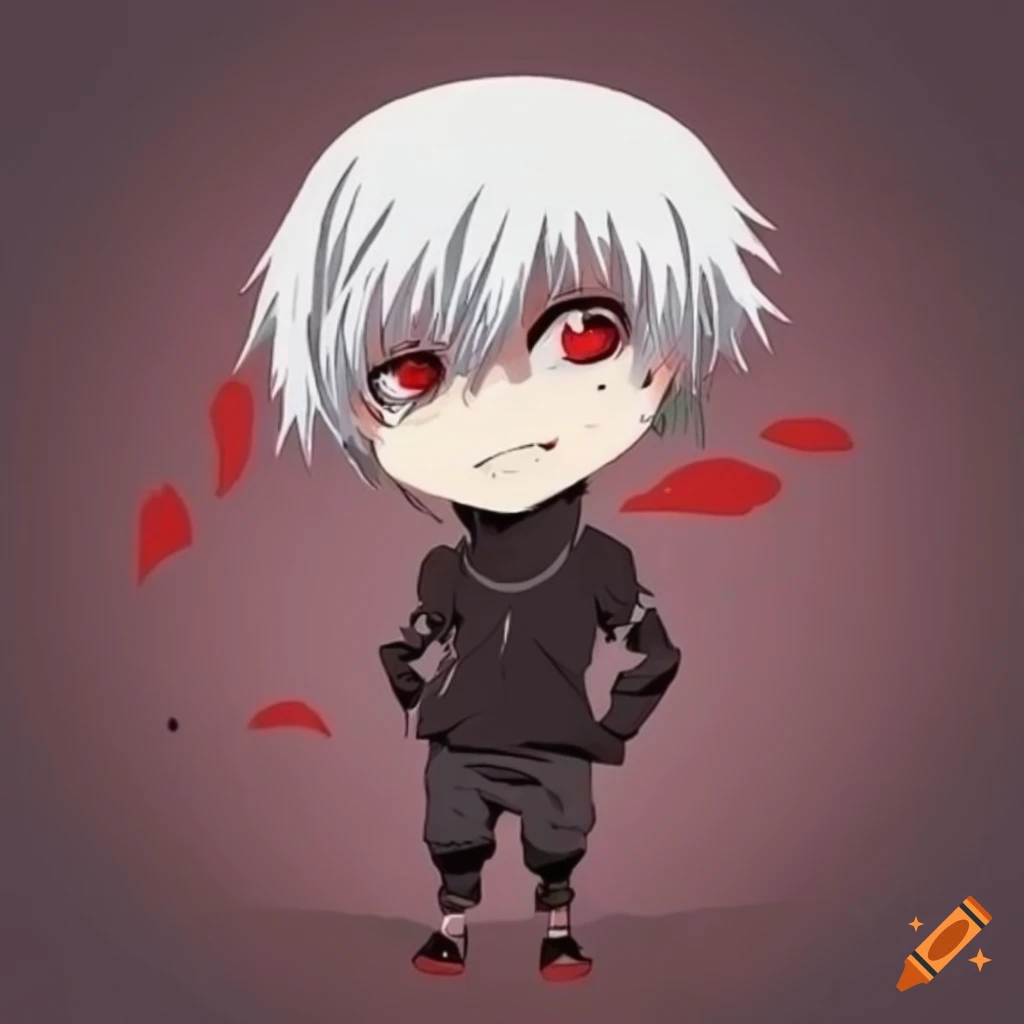Character inspired by Tokyo Ghoul with a chibi style