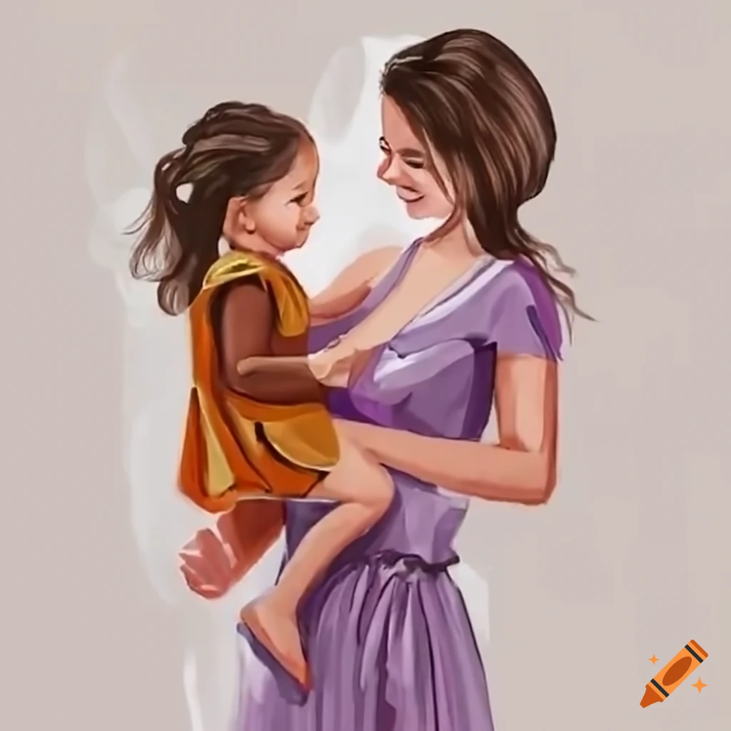 Mother holding daughter's hand while walking