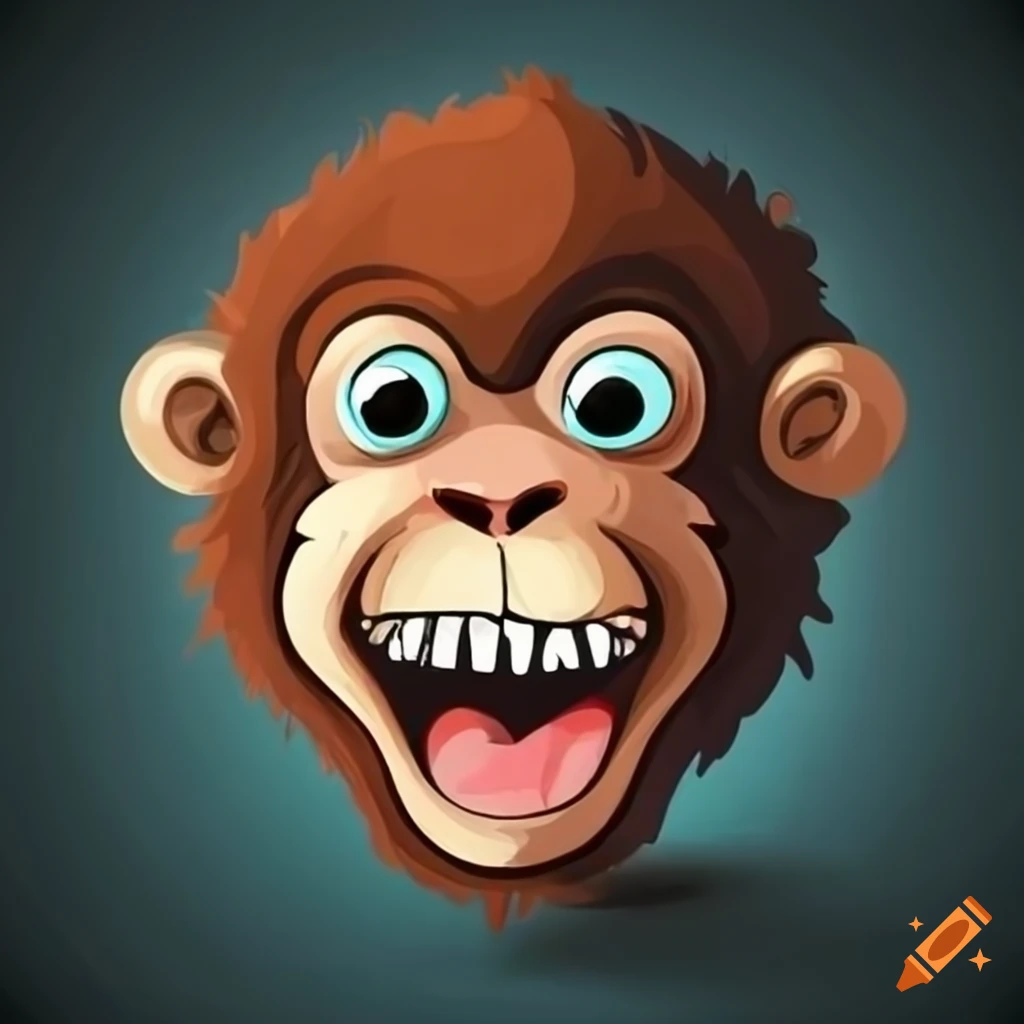 Monkey depicted in Tim Burton style cartoon
