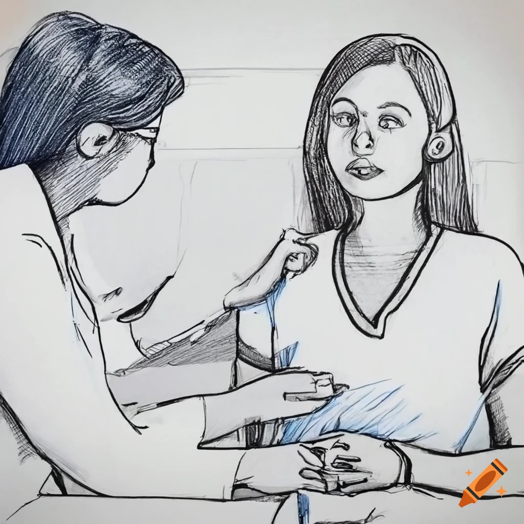 Doctor examining patient with intense focus