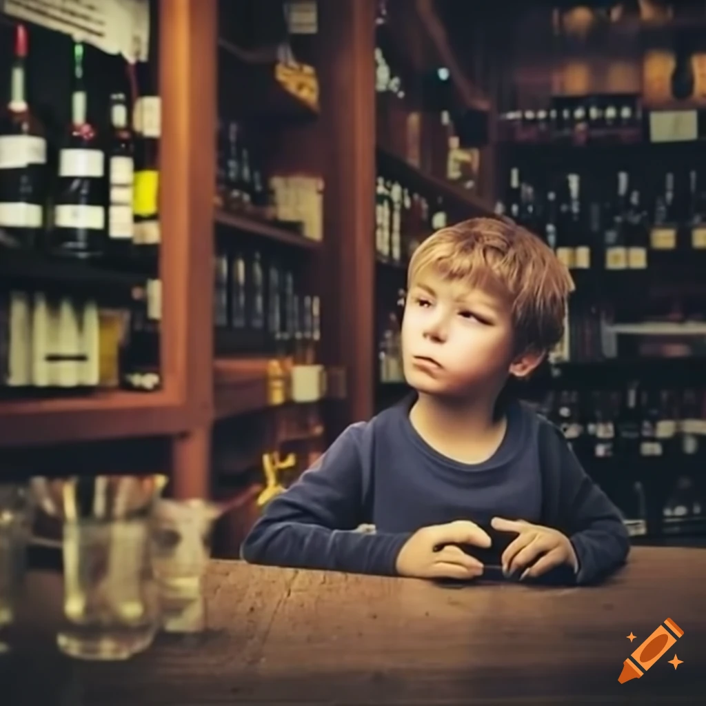 Boy at the liquor store