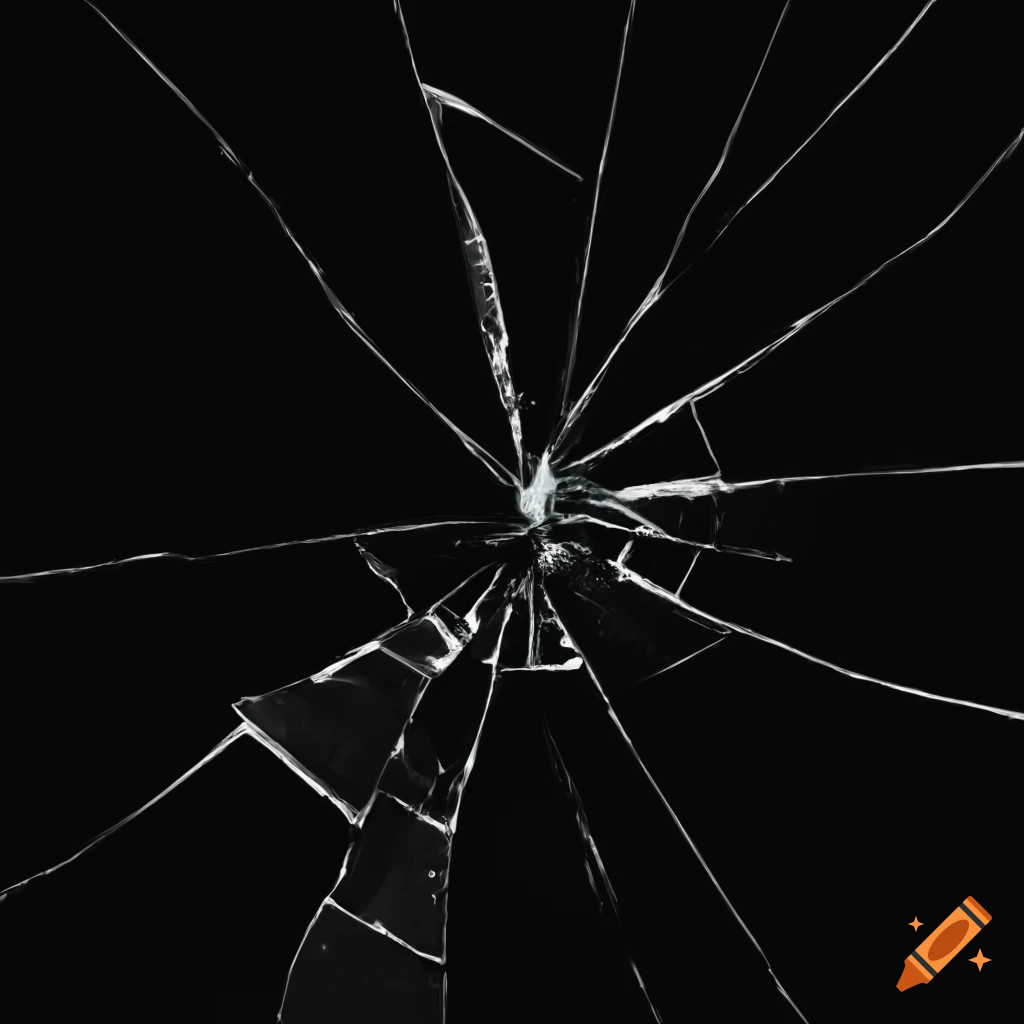 Broken glass on a black background