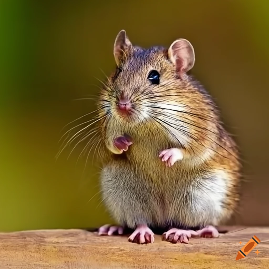 Rodent in full body shot with blurred background