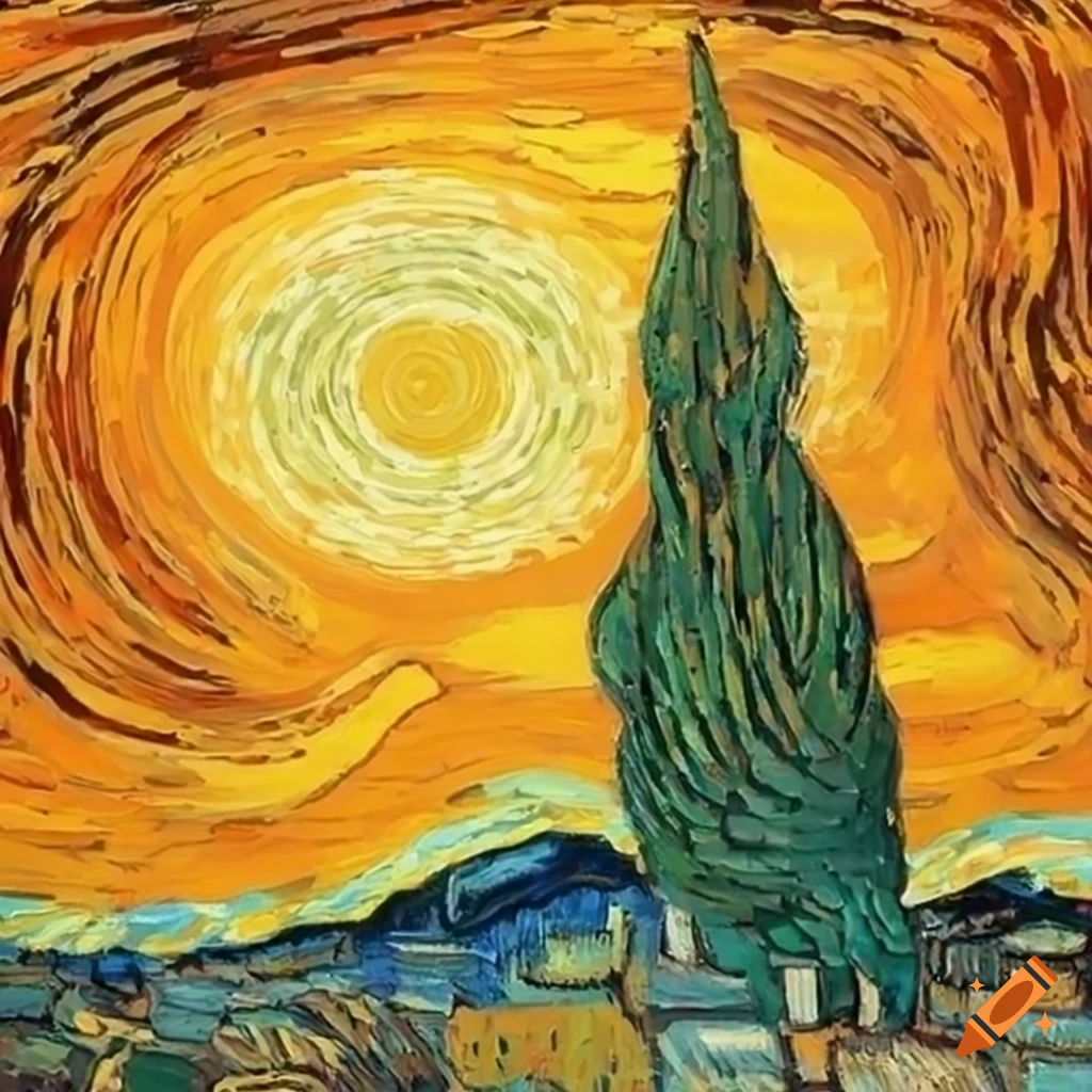 Sun in van gogh style on Craiyon