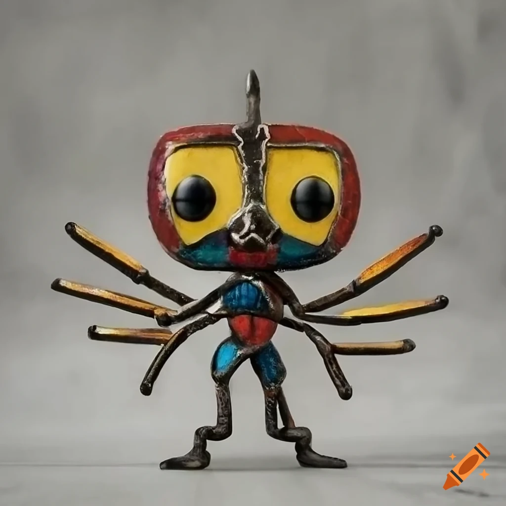 Funko pop spider bee wasp humanoid figurine in tribal ethnic art style