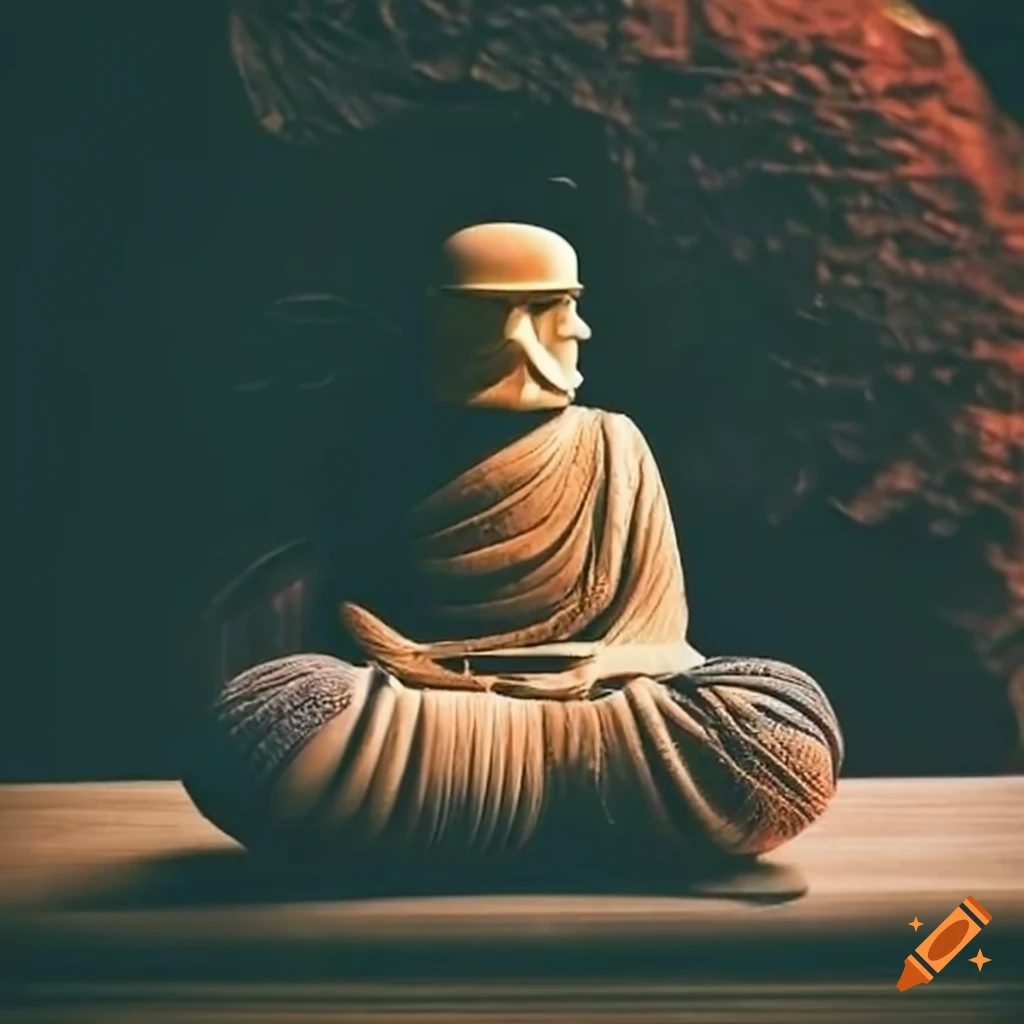 Star wars characters in a zen garden practicing mind control on Craiyon