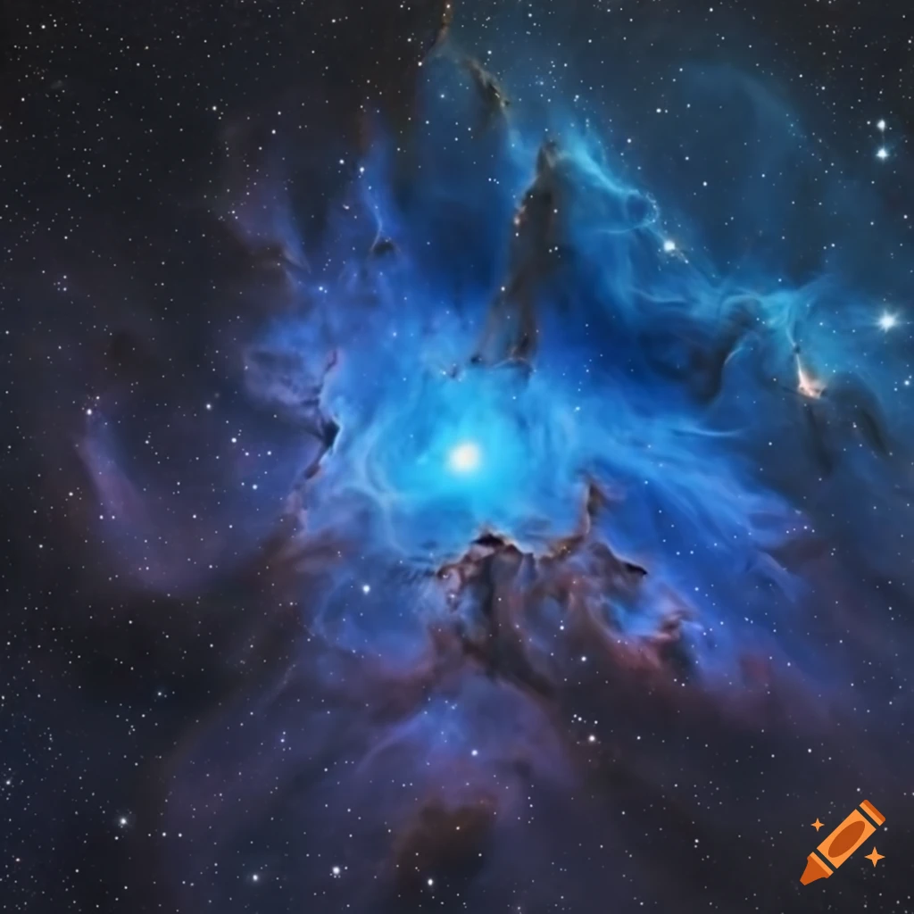 Nebula in blue space