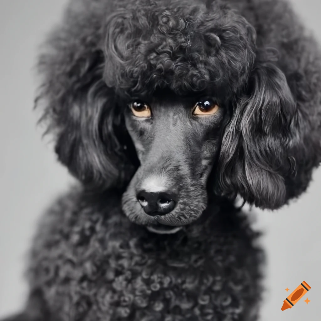Black poodle featured on a magazine cover