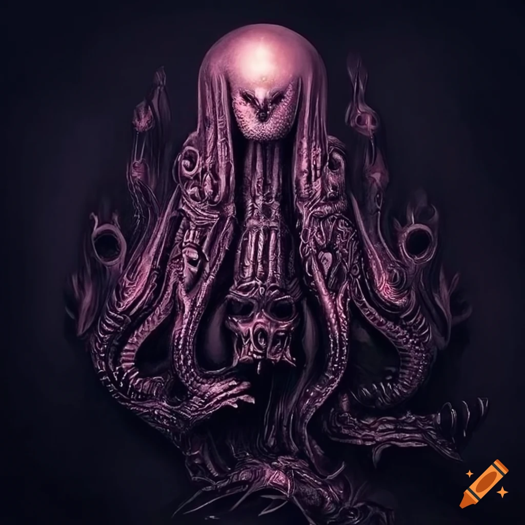 Surreal nightmare scene with abstract creatures and unusual textures on ...