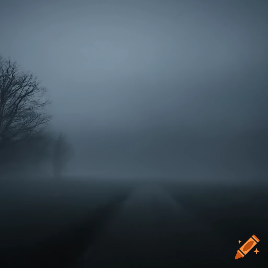 Grey twilight in the countryside setting