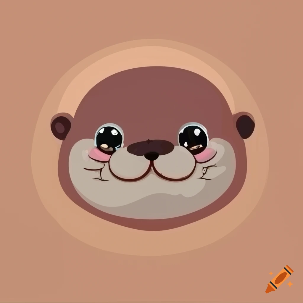 Cute otter face in vector style