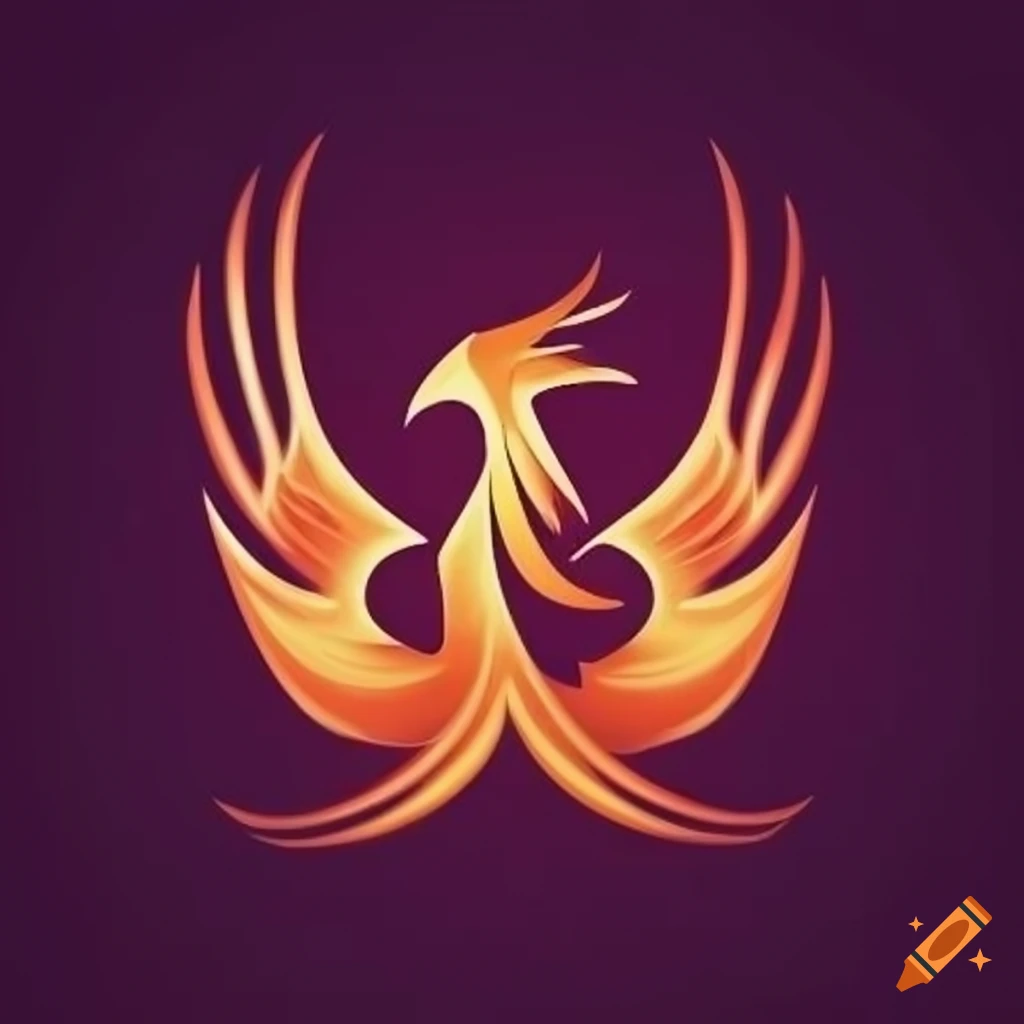 Logo for a lawyer with the letters MK and a phoenix bird