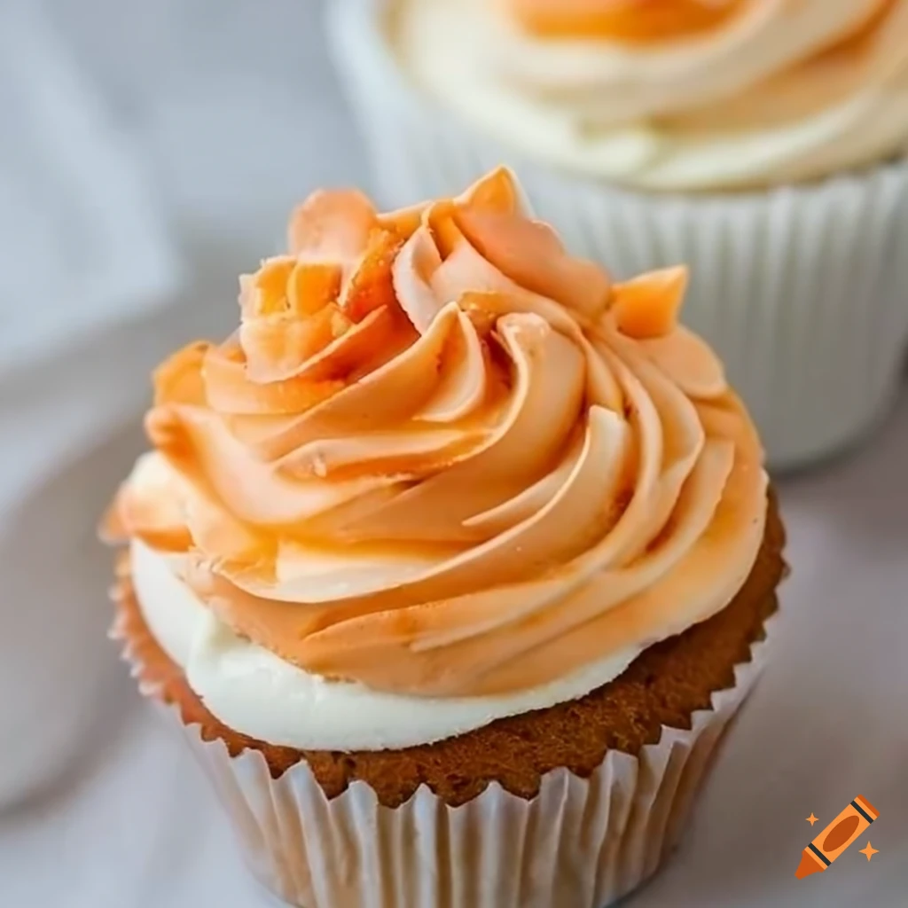 Sunset sunrise landscape themed cupcake in soft lighting