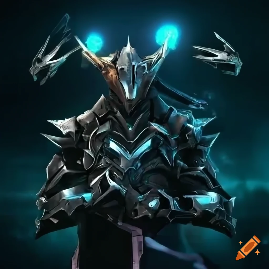 Slim man in futuristic cybernetic armor with dragon-inspired design
