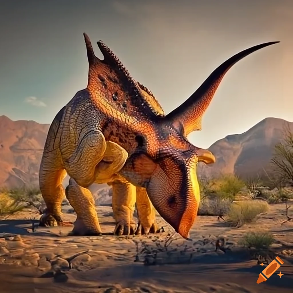 Protoceratops in an Arizona desert environment
