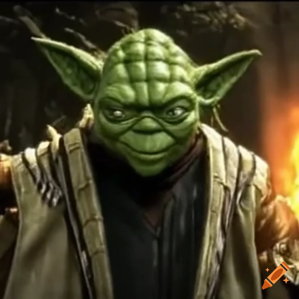 Yoda character in mortal kombat x game on Craiyon