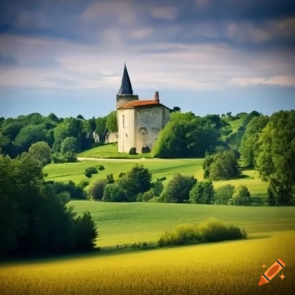 Charentais vigilant with Charente landscape