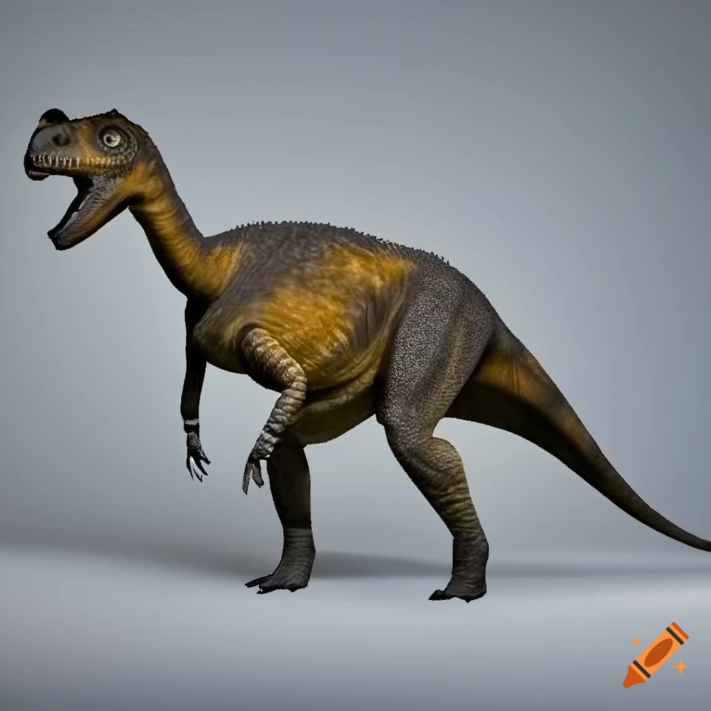 Hadrosaurus dinosaur with collared lizard color pattern and detailed skin texture