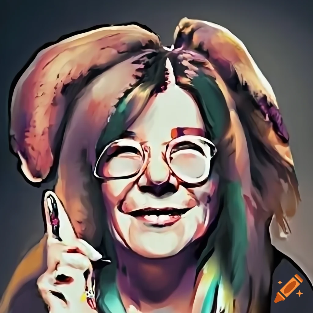 Janis Joplin depicted as a rabbit