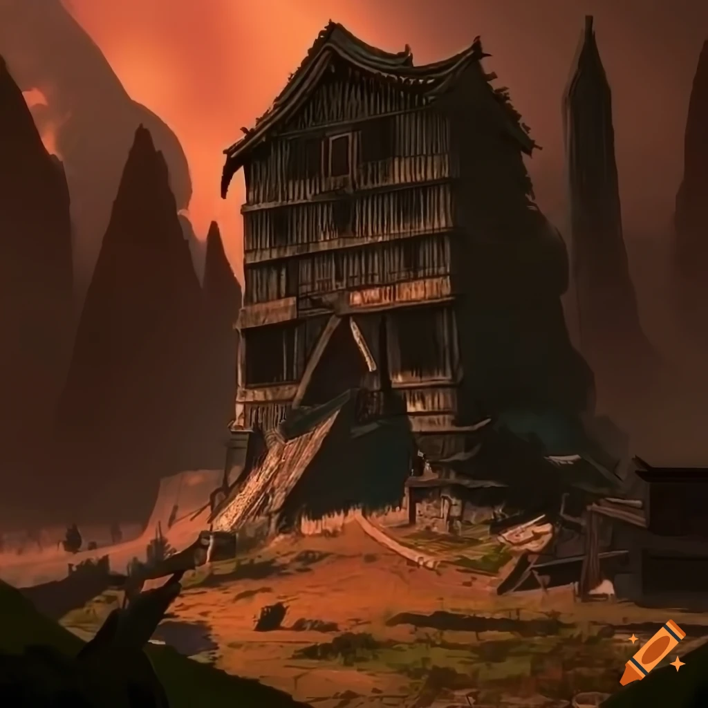 Clan Lavellan settlement inspired by Japanese and Hong Kong architecture