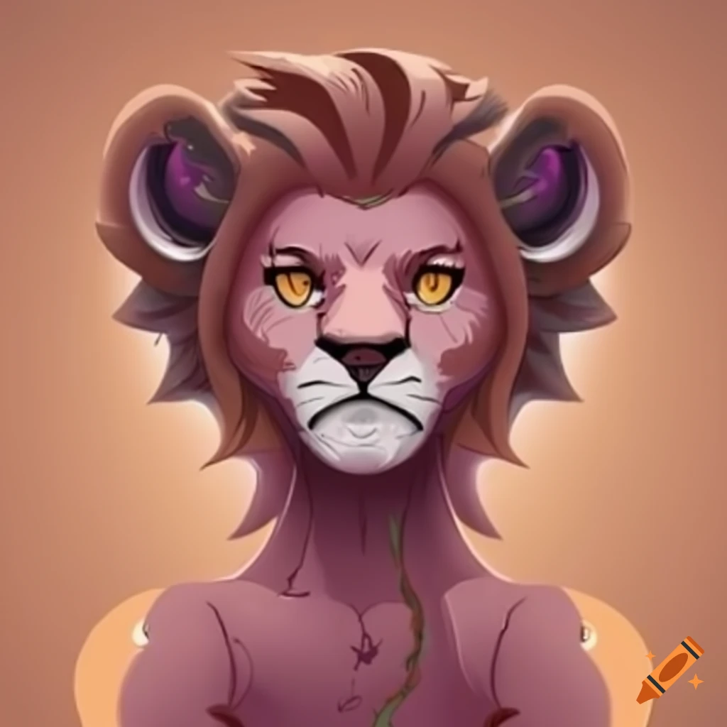Anthropomorphic lion character