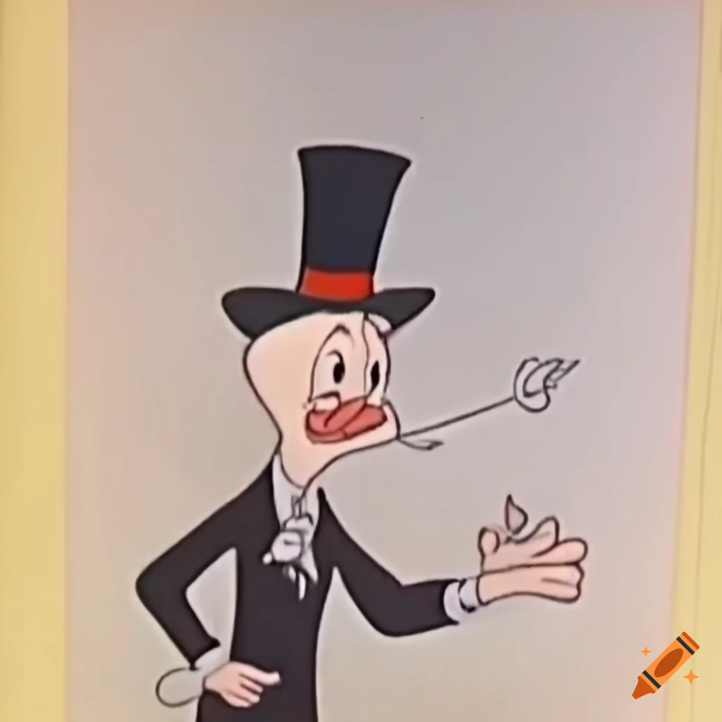 British vintage animation silly man with hat 1961 by Harold Whitaker